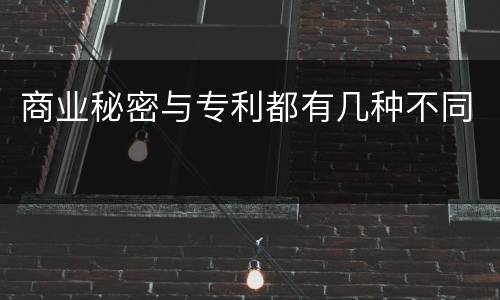 商业秘密与专利都有几种不同