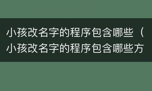 小孩改名字的程序包含哪些（小孩改名字的程序包含哪些方面）