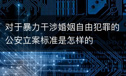 对于暴力干涉婚姻自由犯罪的公安立案标准是怎样的