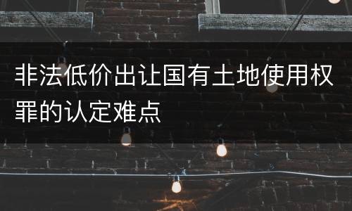 非法低价出让国有土地使用权罪的认定难点