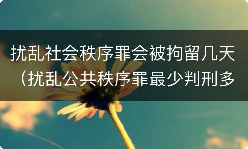 扰乱社会秩序罪会被拘留几天（扰乱公共秩序罪最少判刑多久）