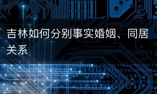 吉林如何分别事实婚姻、同居关系