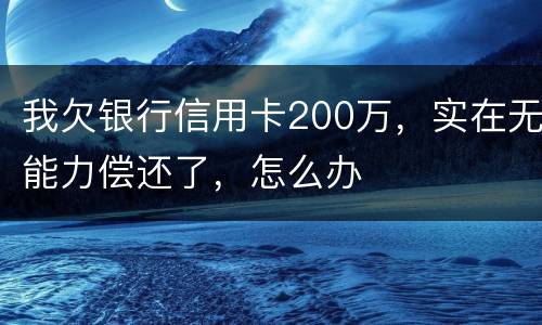 我欠银行信用卡200万，实在无能力偿还了，怎么办