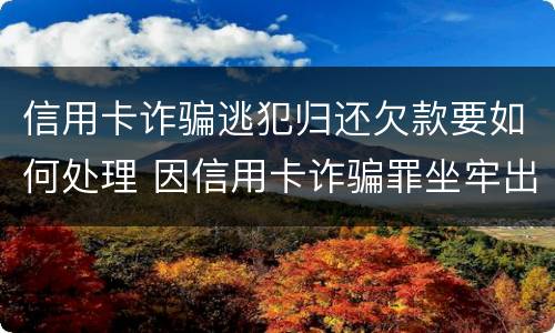 信用卡诈骗逃犯归还欠款要如何处理 因信用卡诈骗罪坐牢出来的人怎么样了