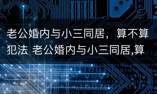 老公婚内与小三同居，算不算犯法 老公婚内与小三同居,算不算犯法的