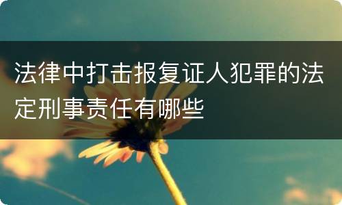 法律中打击报复证人犯罪的法定刑事责任有哪些