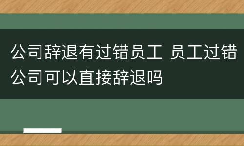 公司辞退有过错员工 员工过错公司可以直接辞退吗