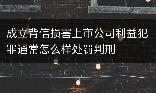 成立背信损害上市公司利益犯罪通常怎么样处罚判刑