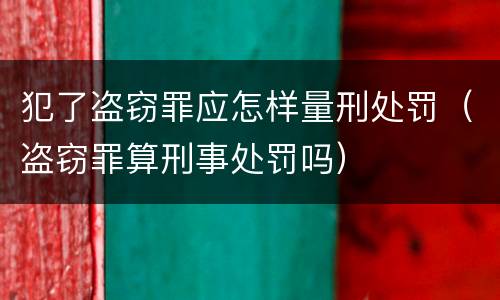 犯了盗窃罪应怎样量刑处罚（盗窃罪算刑事处罚吗）