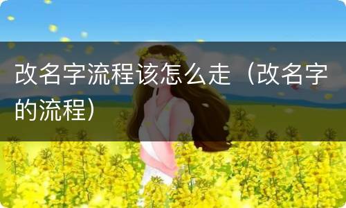 改名字流程该怎么走（改名字的流程）
