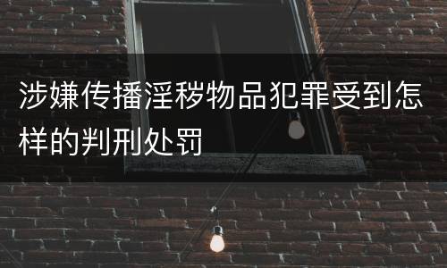 涉嫌传播淫秽物品犯罪受到怎样的判刑处罚