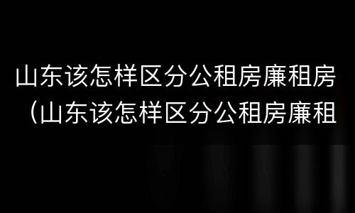山东该怎样区分公租房廉租房（山东该怎样区分公租房廉租房和商品房）
