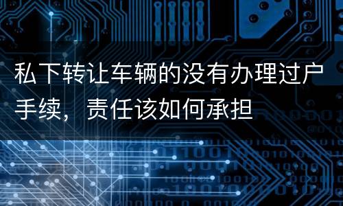 私下转让车辆的没有办理过户手续，责任该如何承担