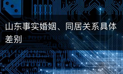 山东事实婚姻、同居关系具体差别