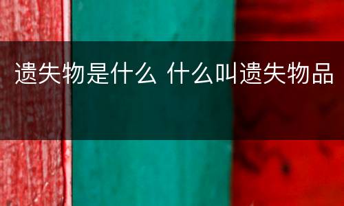 遗失物是什么 什么叫遗失物品
