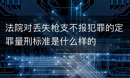 法院对丢失枪支不报犯罪的定罪量刑标准是什么样的