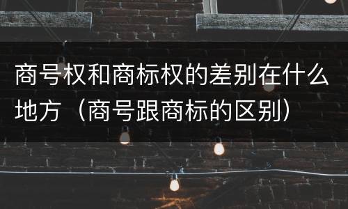 商号权和商标权的差别在什么地方（商号跟商标的区别）