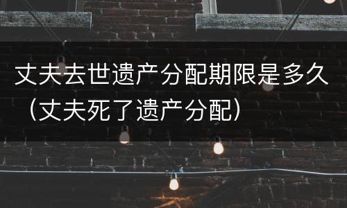 丈夫去世遗产分配期限是多久（丈夫死了遗产分配）