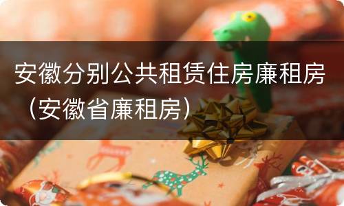 安徽分别公共租赁住房廉租房（安徽省廉租房）
