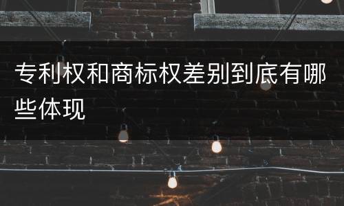 专利权和商标权差别到底有哪些体现
