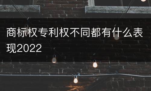 商标权专利权不同都有什么表现2022