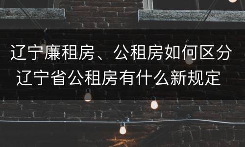 辽宁廉租房、公租房如何区分 辽宁省公租房有什么新规定