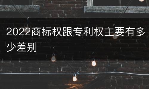 2022商标权跟专利权主要有多少差别