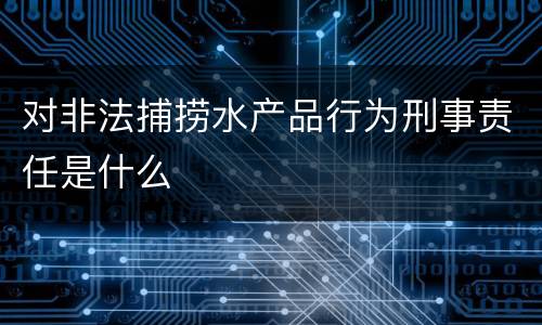 对非法捕捞水产品行为刑事责任是什么
