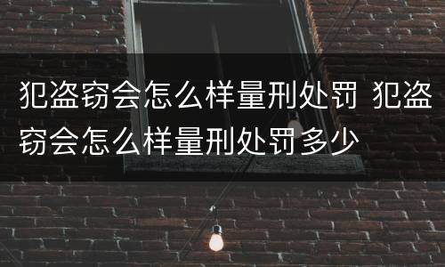 犯盗窃会怎么样量刑处罚 犯盗窃会怎么样量刑处罚多少