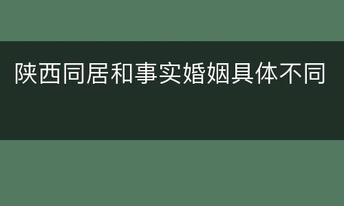 陕西同居和事实婚姻具体不同