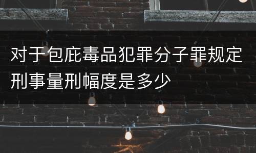 对于包庇毒品犯罪分子罪规定刑事量刑幅度是多少