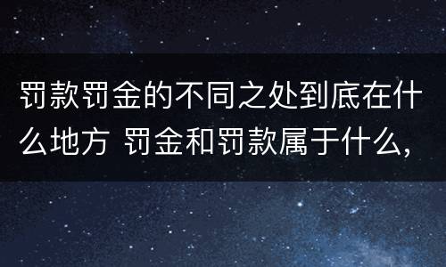 罚款罚金的不同之处到底在什么地方 罚金和罚款属于什么,区别在哪儿