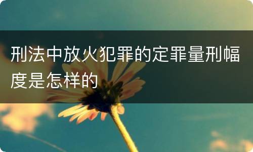 刑法中放火犯罪的定罪量刑幅度是怎样的