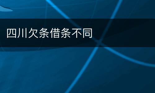 四川欠条借条不同
