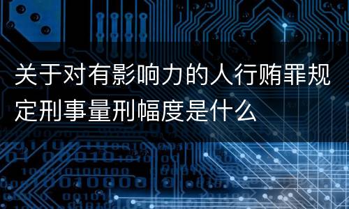 关于对有影响力的人行贿罪规定刑事量刑幅度是什么