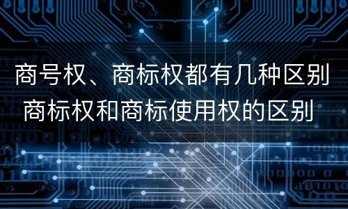 商号权、商标权都有几种区别 商标权和商标使用权的区别