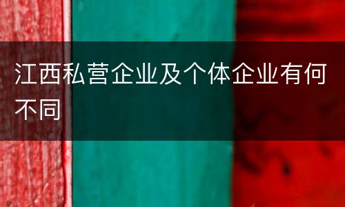 江西私营企业及个体企业有何不同