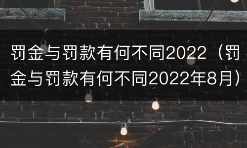 罚金与罚款有何不同2022（罚金与罚款有何不同2022年8月）
