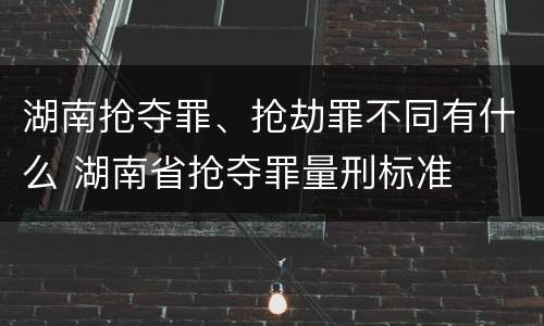 湖南抢夺罪、抢劫罪不同有什么 湖南省抢夺罪量刑标准
