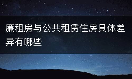 廉租房与公共租赁住房具体差异有哪些