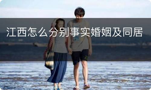 江西怎么分别事实婚姻及同居