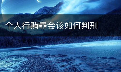 个人行贿罪会该如何判刑