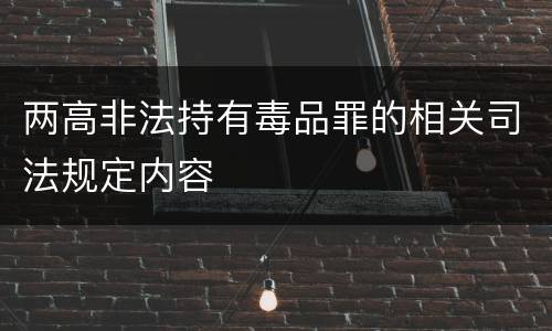 两高非法持有毒品罪的相关司法规定内容