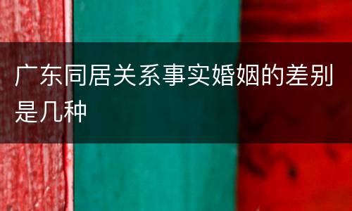 广东同居关系事实婚姻的差别是几种
