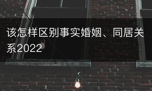 该怎样区别事实婚姻、同居关系2022