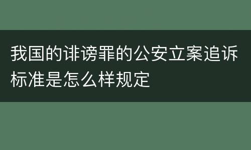 我国的诽谤罪的公安立案追诉标准是怎么样规定