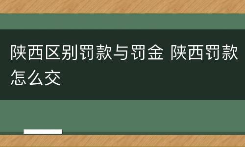 陕西区别罚款与罚金 陕西罚款怎么交