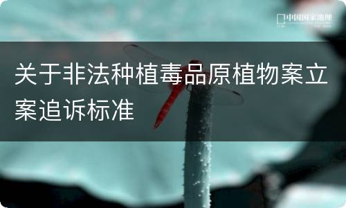 关于非法种植毒品原植物案立案追诉标准