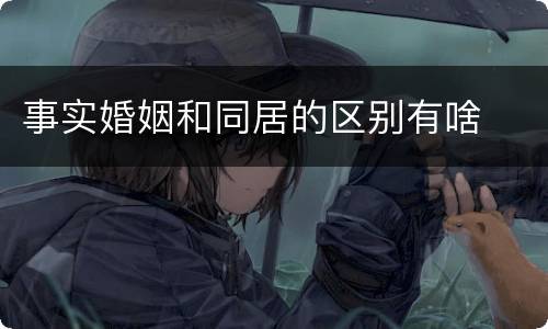 事实婚姻和同居的区别有啥