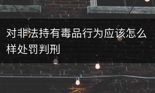 对非法持有毒品行为应该怎么样处罚判刑